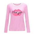 thumbnail image 4 of Women's Long Sleeve T-shirt Ladies Long Sleeve Crewneck Top Big Lips Print Pullover Casual T Shirt, Women's Long sleeve T-shirt, 4 of 4