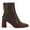 Brown, variant on YDN Women Chic Squared Toe Back Zippers Ankle Boots Braided Mid High Heels Booties Work Daily Casual Shoes Size 7 Brown