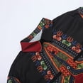 thumbnail image 4 of Camisas Vaqueras Para Hombre XXL Camisa de hombre estilo africano manga larga Dashiki estilo étnico botón abajo camisa (Black, XL), 4 of 7