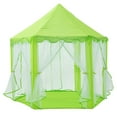 thumbnail image 2 of Tienda de juegos con castillo de princesa, fácil de instalar, tienda plegable portátil para niños, hexagonal de juguete para fiesta en Verde, 2 of 8