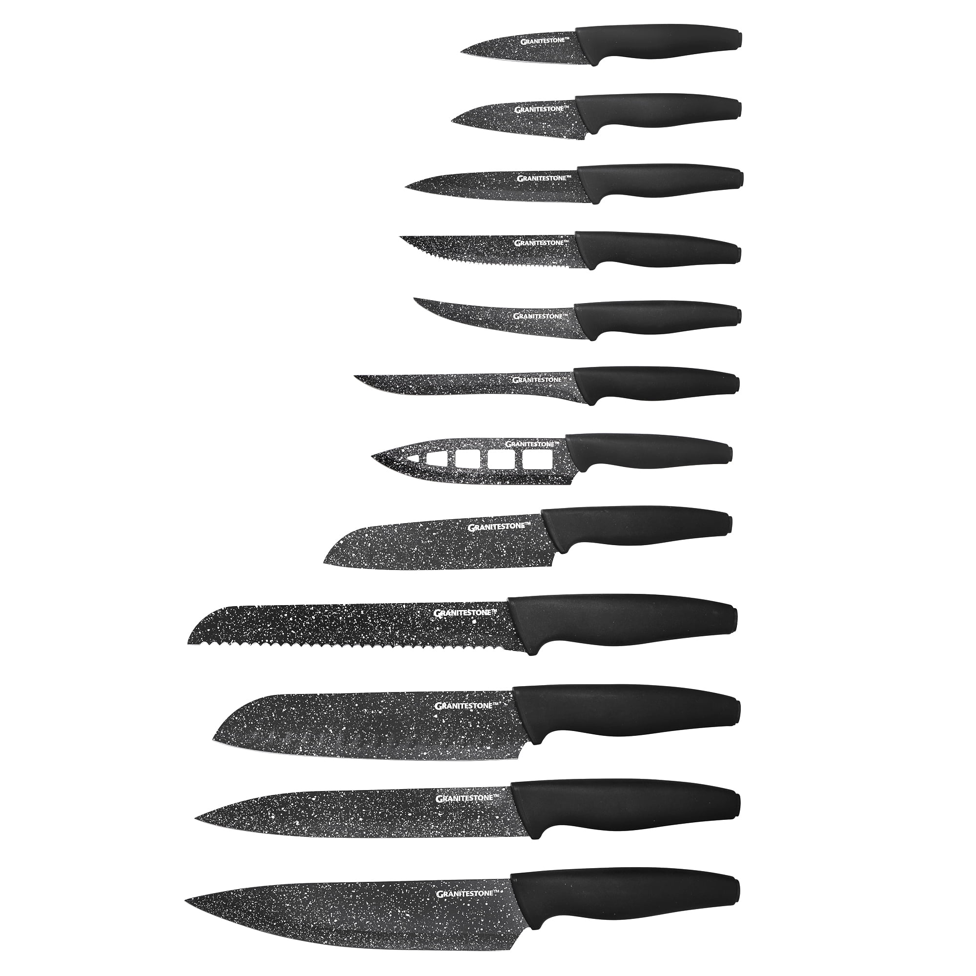  Granitestone Nutriblade 12-Piece Santoku Knives, High Grade  Professional Chef Kitchen Knives with Easy-Grip Handles, Stainless Steel  Rust-proof blades – Dishwasher-safe As Seen On TV: Home & Kitchen