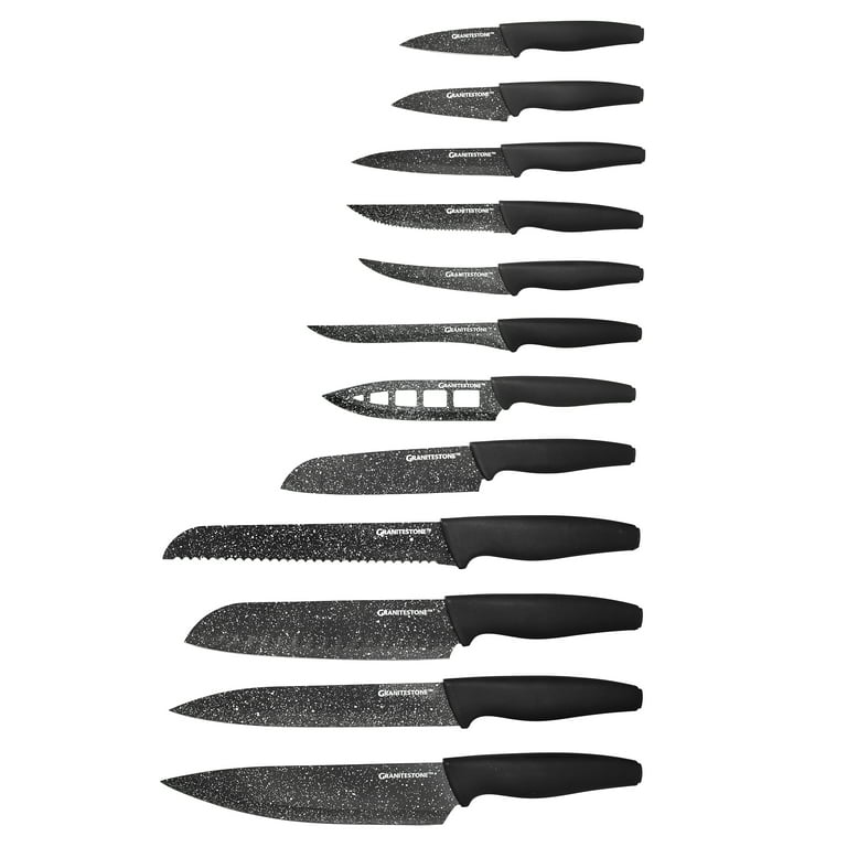 Granitestone Nutriblade 6 Piece - Ultra Sharp, PFOA-Free Stainless Steel  Blades, Kitchen Knife Set, with Nonstick Granite Coating, Easy-Grip Handle