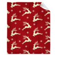 thumbnail image 1 of Manta de copos de nieve de Reno navideño, mantas de felpa suave y acogedora, colcha cálida, chal, cama, sofá, manta de franela estampada, 1 of 4