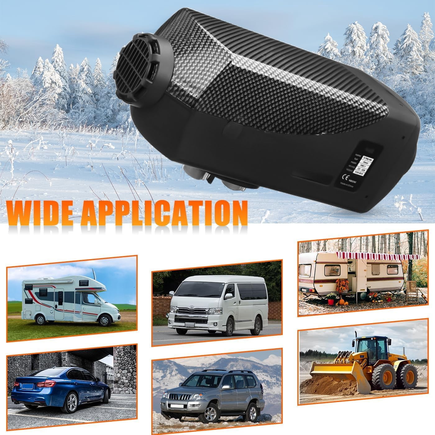 Jacgood 12V Diesel Air Heater,Digital Display 5KW for Car Trucks Motor-home Boat Bus Can(with LCD Monitor, Tank & Silencer),Black