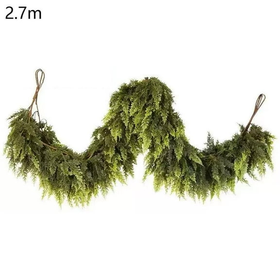 QHUDLV Prndkhn 2025 Christmas Artificial Cypress Leaf Vine Wreath, Realistic Touch Norfolk Garland Ornaments, Artificial Pines Green Wreath for Christmas Holiday Mantle Fireplace Table Home Decor