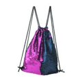 thumbnail image 2 of Mochila con cordón Paquete de lentejuelas de piel sintética para mujer Bolsa de almacenamiento para deportes al aire libre, Azul púrpura oscuro Scienceny AP001152-05B, 2 of 7