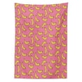 thumbnail image 3 of Ambesonne Vegetarian Tablecloth Rectangular Table Cover, Cartoon Style Bananas, 60"x84", Pink and Yellow, 3 of 4