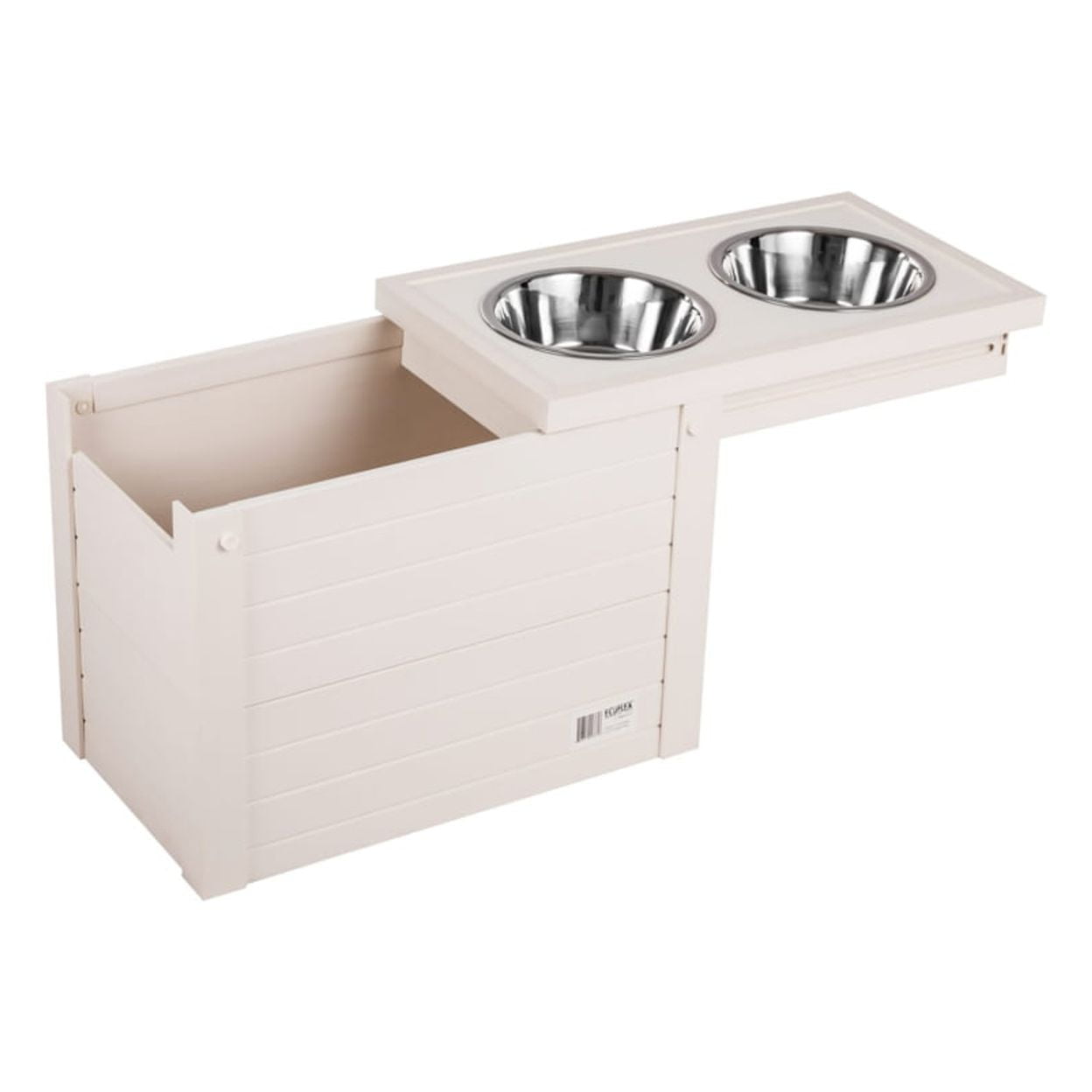 New Age Pet® ECOFLEX® Piedmont Elevated Dog Feeder, Two 32 ounce Bowl Design and Storage