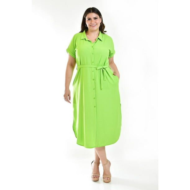Vestido camisero Roman Fashion Tallas Extras 2137 Lima Verde Lima 36