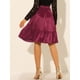 thumbnail image 5 of Falda Midi Asimétrica Cintura Lazo Cruzado Satén Volantes Borgo?a T L, 5 of 6