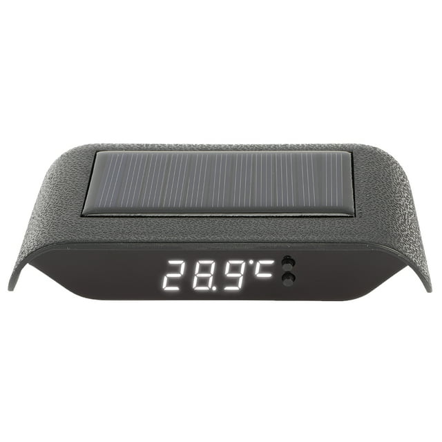 Accessory Solar Power Clock, Car Clock, LED Luminous Automatic Brightness Adjustment For Auto Car Vehicle White
