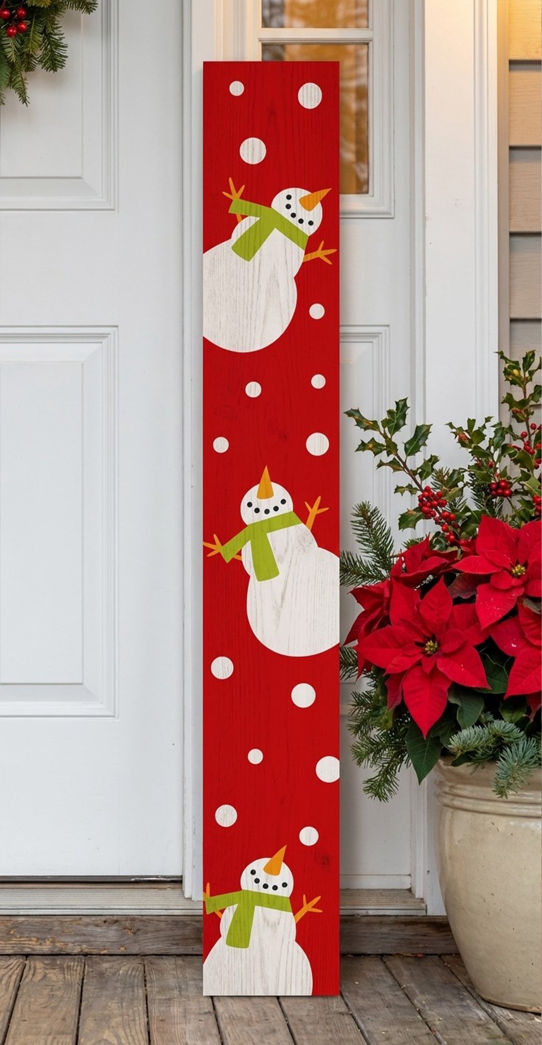 Calloway Mills 118085907 Snowman Porch Leaner, 59" x 7.25"