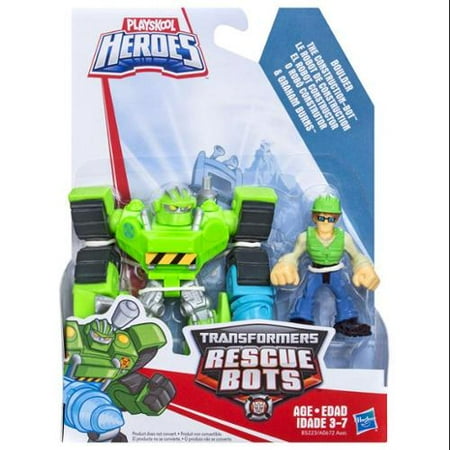 Transformers Rescue Bots Playskool Boulder the Construction Bot & Graham Burns Action Figures