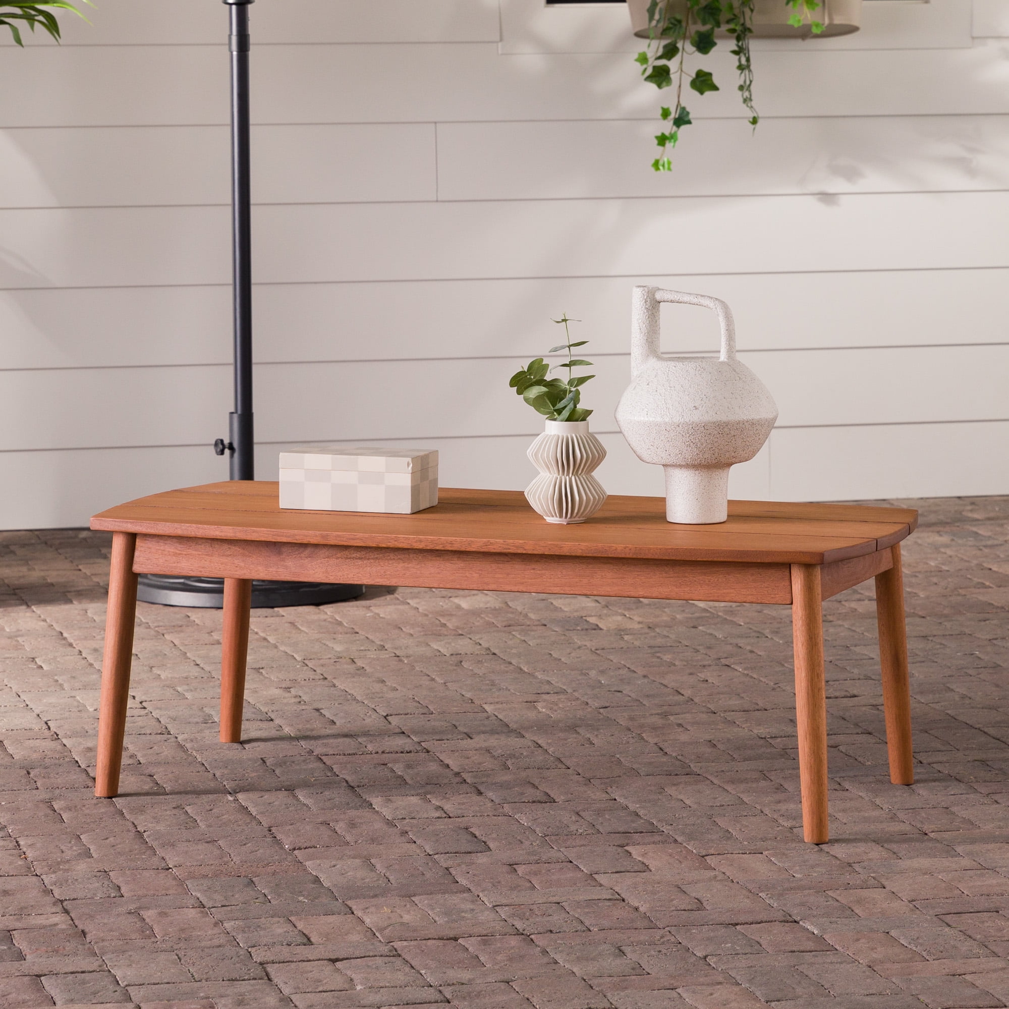 Manor Park Modern Solid Eucalyptus Outdoor Coffee Table, Brown