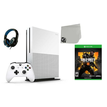 Microsoft Xbox One S 500GB Gaming Console White with Call of Duty- Black Ops 4 BOLT AXTION Bundle Used