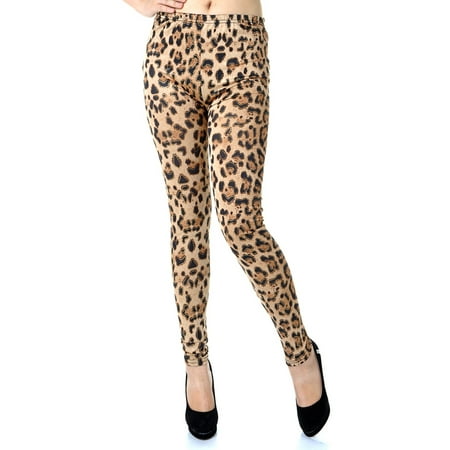 Leopard Heart Pants - Womens Sports Yoga Pants Brown Cheetah Leopard Print Glitter Tights Leggings