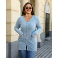 thumbnail image 4 of Sucegi Women's Plus Size Knit Cardigan, Designed Specifically for Autumn & Winter—Vintage-Style Fall Outerwear, Stretchy with Practical Pockets., 4 of 8