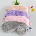 thumbnail image 2 of Plush Eye Mask Elastic Band Travel Sleeping Mask Solid Color Cute Blindfold Eye Cover, 2 of 8