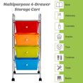 thumbnail image 3 of Patiojoy Chariot à 4 Tiroirs Bacs de Rangement avec Roues pour Maison&École&Bureau Opaque Multicolore, 3 of 9