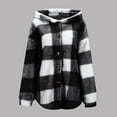 thumbnail image 2 of NAFUU Womens Fleece Jacket Button Up Checkered Hooded Casual Coats Fall Winter Fuzzy Fleece Jackets Warm Coat Outerwear With Pockets Women Warm Coats, 2 of 6