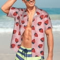 thumbnail image 5 of Lsque Strawberries pattern Hawaiian Shirt for Men, Unisex Summer Beach Casual Short Sleeve Button Down Shirts-Medium, 5 of 9