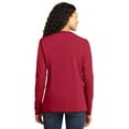 thumbnail image 2 of Port & Company Ladies Long Sleeve 100% Cotton T-Shirt, Red, XXX-Large, 2 of 2