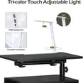 thumbnail image 5 of Soges Nightstand with Drawers and LED Lights, Bedside Table with Lamp, USB Charging Ports, Height Adjustable Side Table with Wheels, Rolling End Table Overbed Table, Black, 5 of 8