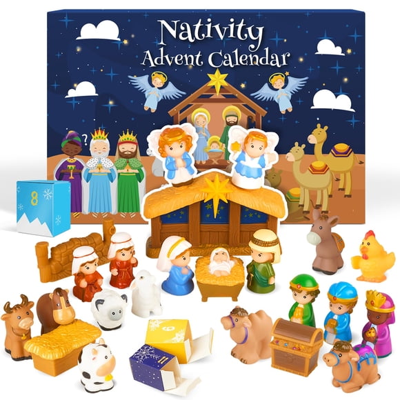 Calendario de Adviento COOLTUNE Nativity 2024 con 25 piezas, juego para niños de 1 a 5 años o más