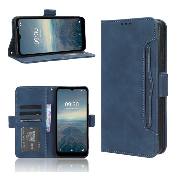 Case for Vodafone Smart T23 Cover Adjustable Detachable Card Holder Magnetic closure Leather Wallet Case-Blue