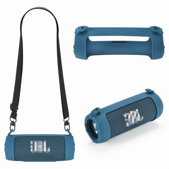 Piaclen For Flip 7 Protable Bluetooth Speaker Silicone Cover Case with Adjustable Shoulder Strap