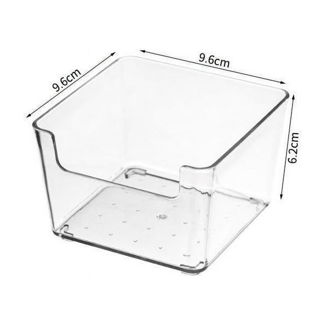 Xihbxyly Organizador de Cajones de Escritorio, Divisor Transparente, Diseño Multitamaño, Ahorra Espacio, Versátil para Cosméticos, Artículos de Oficina y Utensilios de Cocina, Juego Compacto de 5 Pie