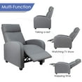 thumbnail image 6 of Walnew Single Recliner Thick Padded Push Back Recliner with Faux Leather, Light Gray, 6 of 7