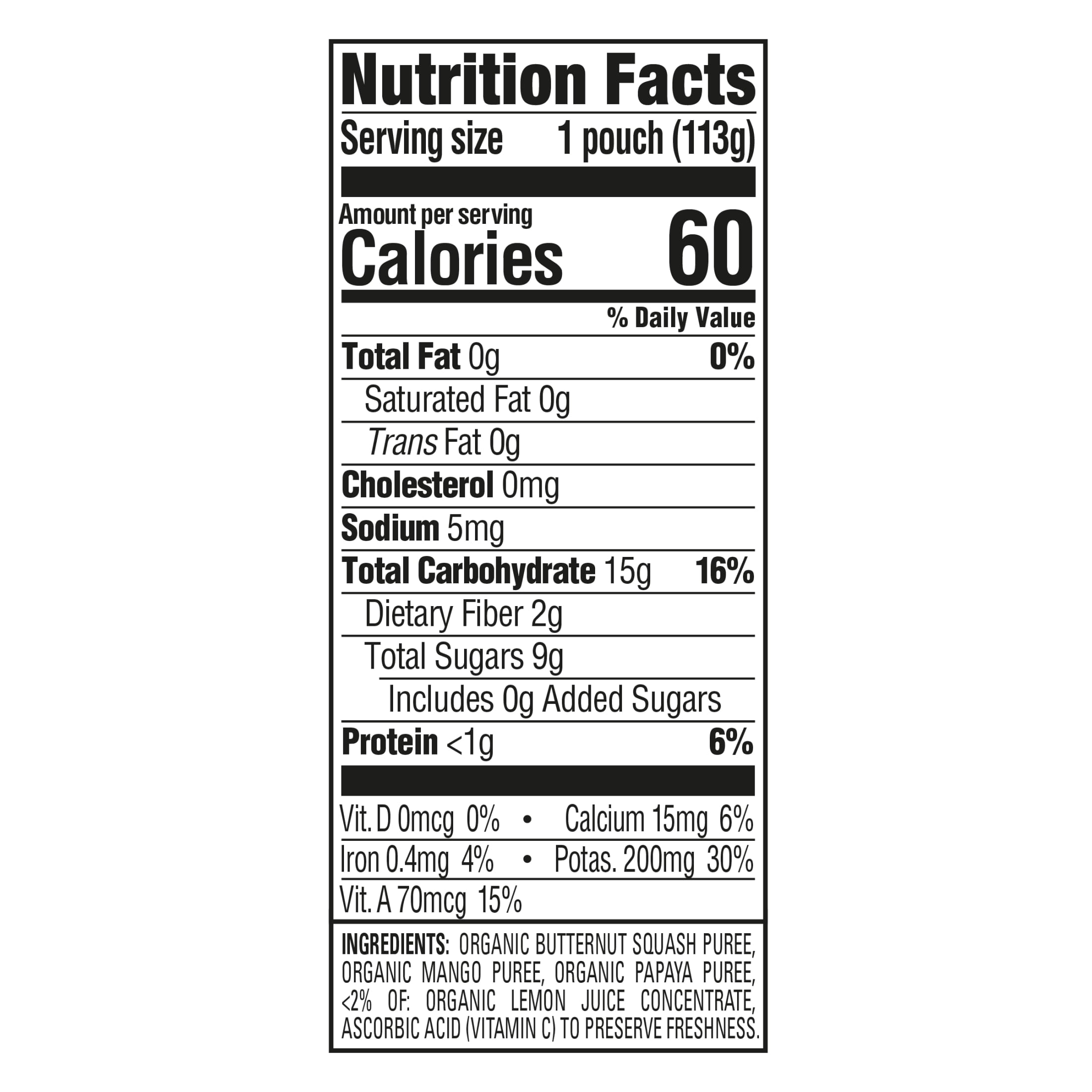 Happy Baby Clearly Crafted with Full Serving of Veggies, Stage 2, Squash Mango Papaya Organic Baby Food Pouches, 4 oz. (8 pack) Pouches, Pouches, 4 oz. (8 pack)