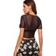 thumbnail image 2 of Camisetas de manga corta para mujer Sexy Clubwear transparente de malla Negro XL Negro XL Xishao ropa, 2 of 2
