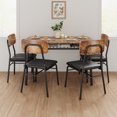 thumbnail image 4 of Luku 5-Piece Dining Table Set with Storage Rack, Modern Black Wood Table & 4 Chairs, 4 of 8