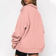 thumbnail image 3 of Oversized Sweatshirt for Women Trendy,Women's Causal 1/4 Zip Pullover Long Sleeve Collar Sweatshirts Solid Color V Neck Pullover Tops Drop Shoulder Fleece Workout Sweater, 3 of 6