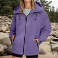 thumbnail image 2 of Plus Size Rain Jacket Women Windbreaker Hooded Jackets Sun Protection Lightweight Jacket Packable Waterproof Rain Coat Hiking Functional Windbreaker Work Coat (Purple,S), 2 of 4