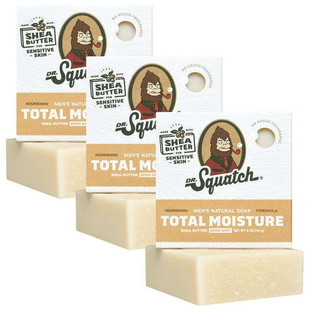 Jabón en barra Dr. Squatch Total Moisture, manteca de karité, 150 ml, paquete de 3