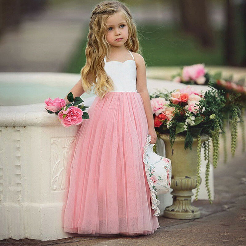 Baby Girls Tutu Dress Sleeveless Toddler Dress Halter Tulle Skirt Cute Infant Princess Dress 