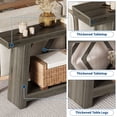 thumbnail image 2 of 70.9 Inch All-Wood Console Table, Extra Long Sofa Table Behind Couch with Stable Trapezoid Structure, 2-Tier Narrow Entryway Table, Hallway Stand for Living Room, 2 of 7