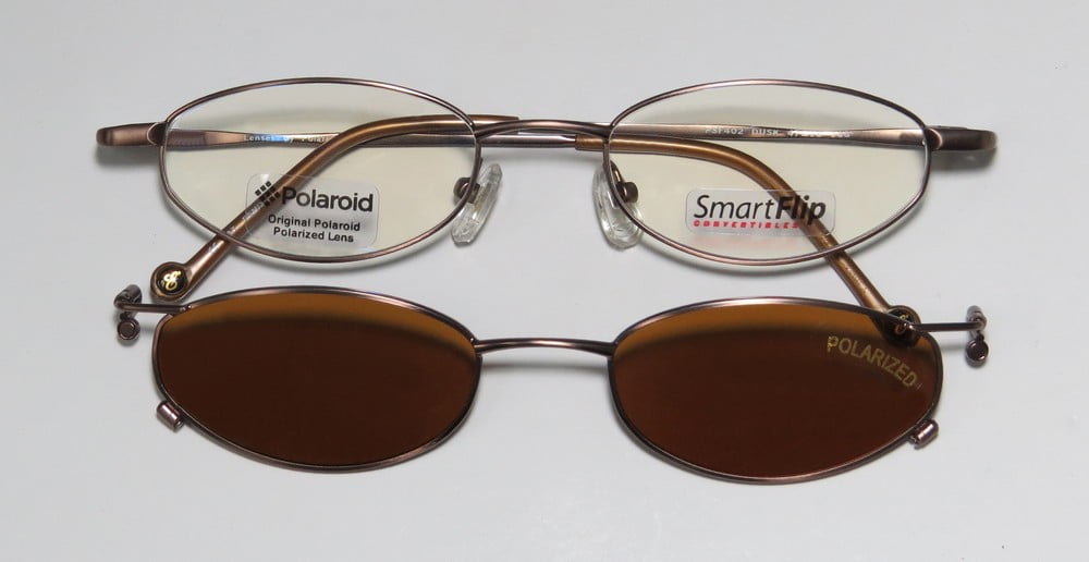 SMARTFLIP 402 EYEGLASS FRAME/GLASSES WITH POLAROID POLARIZED SUNGLASS CLIP-ONS