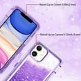 thumbnail image 4 of Designed for Apple iPhone 11 Heavy Duty Case, Heavy Duty Glitter Case for Girls Women Liquid Bling Sparkle Shining Glitter Luxury Shockproof Phone Case Cover for Apple iPhone 11,Purple, 4 of 7