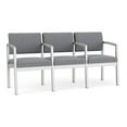 thumbnail image 1 of Lenox Steel Reception Waiting Room 3 Seats Chair / Silver Steel / Gray, 1 of 5