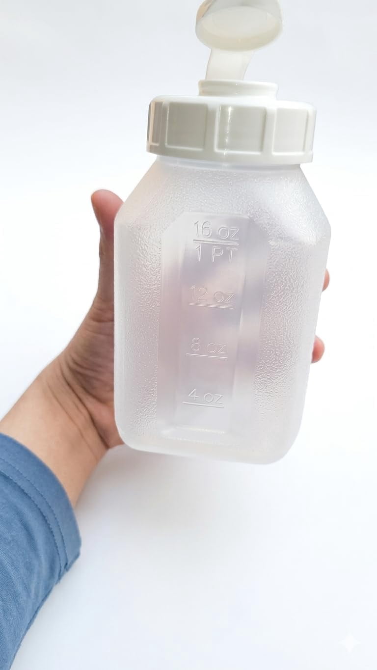 16 fl. oz Water Bottle Refrigerator Shaker, Pitcher, Engraved Measurements, Mixer, Leak Resistance, BPA Free (2-Pack)