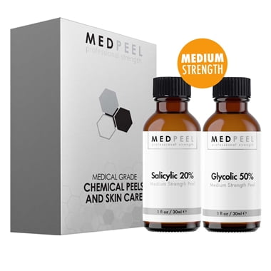 MedPeel Alpha Beta Medium Peel Set - 20% Salicylic 1oz, 50% Glycolic