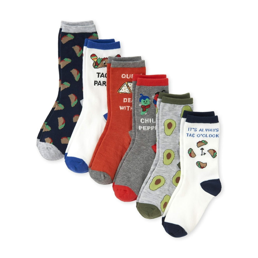 The Children's Place The Childrens Place Boys Socks, 6 Pack Crew