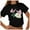 Black, variant on Wangmeiwg Summer Casual Midriff T Shirt Short Sleeve Round Neck T Shirts for Women