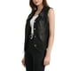 thumbnail image 4 of Chaleco sin mangas de mezclilla lavado para mujer INSPIRE CHIC, con cuello en V y botones, color negro, 4 of 6