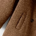 thumbnail image 4 of Qetyuw Fuzzy Long Jacket for Women Winter Long Sleeve Lapel Open Front Coat Button Down Casual Chunky Coats, 4 of 8