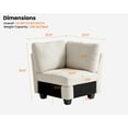 thumbnail image 7 of CHIC HOUSE Middle Module for Modular Sectional Sofa Corduroy Sofa Corner Module for Modular Sleeper Couch,Beige, 7 of 7